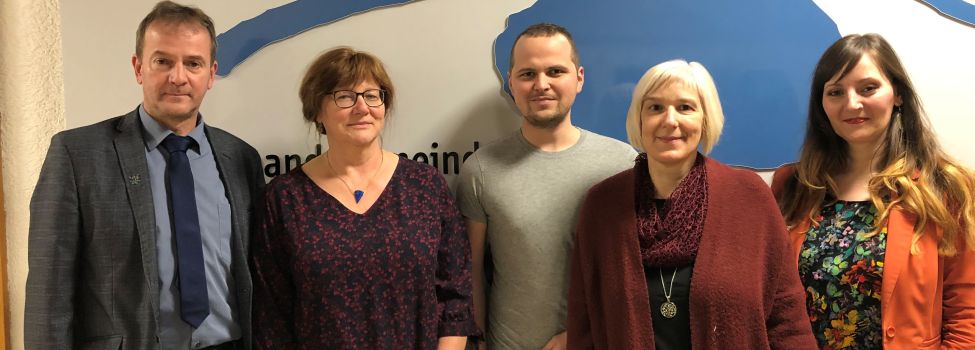 Bürgermeister Lothschütz mit dem Moderationsteam